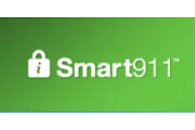 Green background with a white padlock icon followed by the text “Smart911™.”